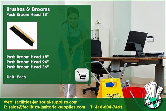 Toronto Distributor | Brushes & Brooms: Push Broom Head 18 , facilities-janitorial-supplies.com