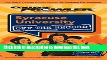 Ebook Syracuse University: Off the Record - College Prowler (College Prowler: Syracuse University