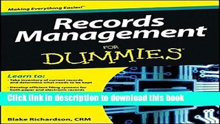Books Records Management For Dummies Full Online