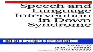 Ebook Speech and Language Intervention in Down Syndrome Full Download