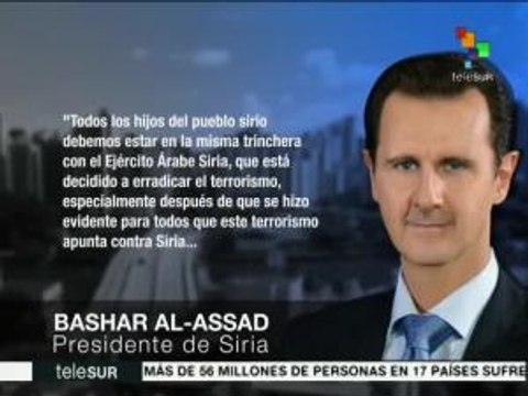 Siria: llama Al-Assad a apoyar al ejército en lucha contra terroristas