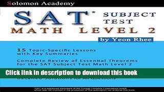 PDF  Solomon Academy s SAT Subject Test Math Level 2  Online