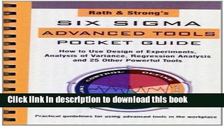 Books Rath   Strong s Six Sigma Advanced Tools Pocket Guide: How to Use Design Experiments,