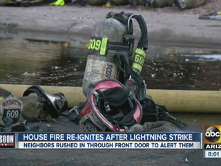 Scottsdale house re-ignites after lightning strike