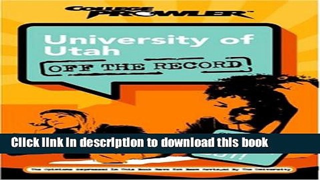 Books University of Utah: Off the Record (College Prowler) (College Prowler: University of Utah