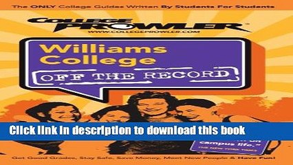 Books Williams College: Off the Record - College Prowler (College Prowler: Williams College Off