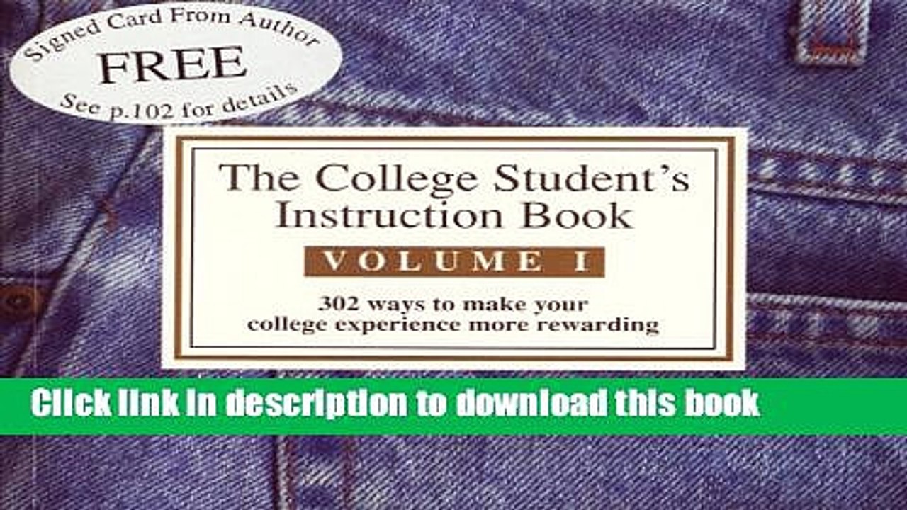 Ebook The College Student s Instruction Book Volume 1 Full Online