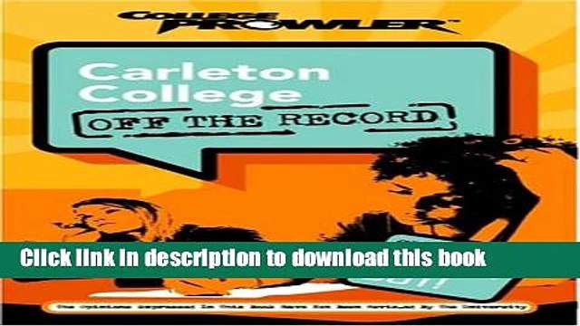 Books Carleton College: Off the Record (College Prowler) (College Prowler: Carleton College Off