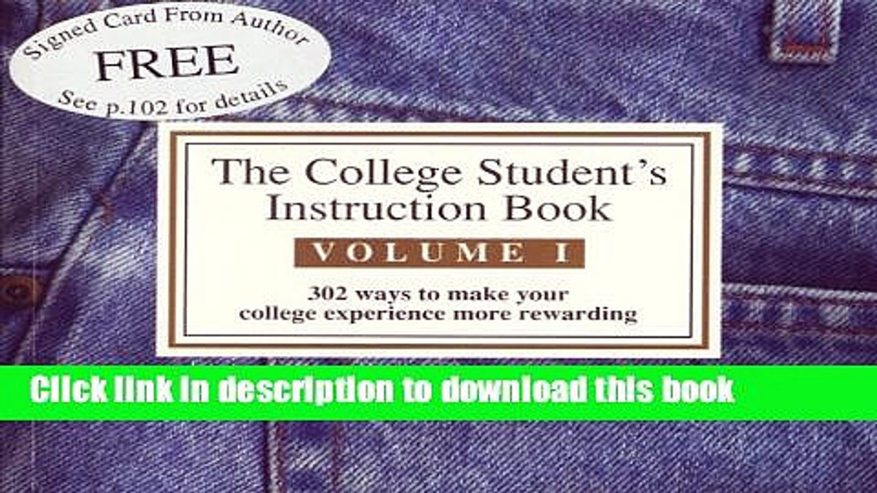 Ebook The College Student s Instruction Book Volume 1 Free Online