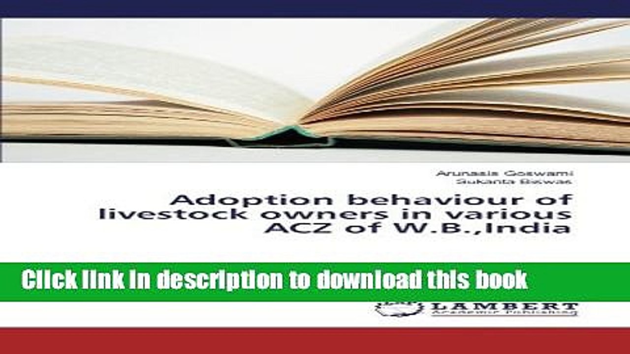 Ebook Adoption behaviour of livestock owners in various ACZ of W.B.,India Full Online
