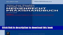 Ebook Medienrecht Praxishandbuch/ Media Law: a Practical Handbook: PersÃ¶nlichkeitsrecht Und