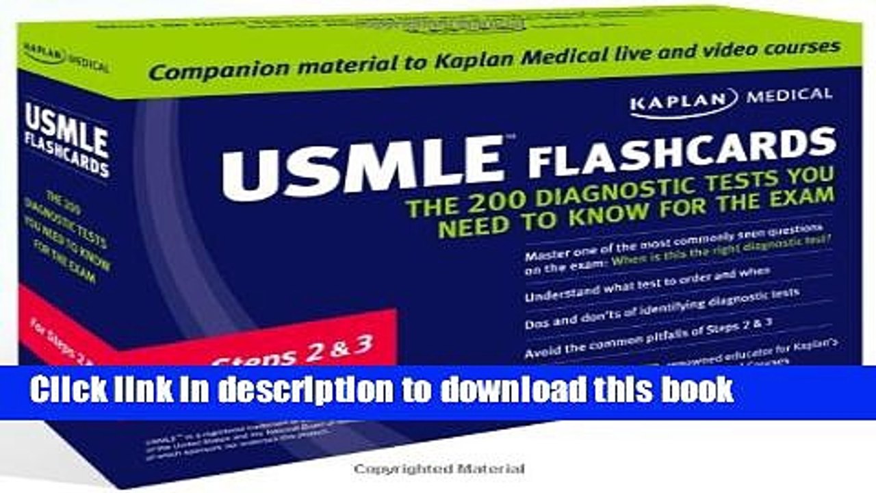 PDF Kaplan Medical USMLE Flashcards The 200 Diagnostic Tests You Need