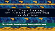 Books The Psychology of Adult Learning in Africa (Uie Studies) (African Perspectives on Adult