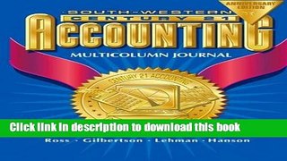 Books Century 21 Accounting Multicolumn Journal Anniversary Edition, 1st Year Course Chapters 1-26