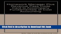 Ebook Homework Manager Plus Revenue Pass Code Card to accompany Fundamentals of Cost Accounting,