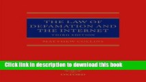 Ebook The Law of Defamation and The Internet Full Online