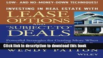 Ebook Investing in Real Estate With Lease Options and 