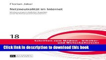 Ebook Netzneutralitaet im Internet: Verfassungsrechtliche Aspekte und Sicherungsmechanismen.