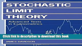 Books Stochastic Limit Theory: An Introduction for Econometricians Free Online