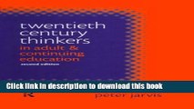 Books 20th Century Thinkers in Adult   Continuing Education Free Online