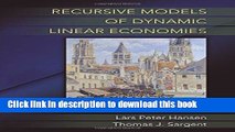 Books Recursive Models of Dynamic Linear Economies (The Gorman Lectures in Economics) Full Online