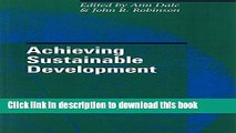 Books Achieving Sustainable Development Full Online