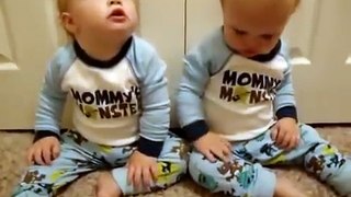 Funny Baby Video - Twin baby boys talking with the