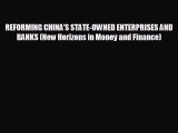 READ book REFORMING CHINA'S STATE-OWNED ENTERPRISES AND BANKS (New Horizons in Money and Finance)