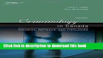 Books Criminology in Canada: Theories, Typologies, and Patterns Free Download