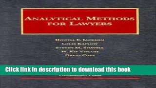 Books Analytical Methods for Lawyers Free Download
