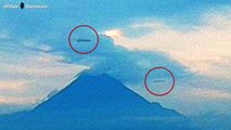 200 Meters, Two UFOs Cigar or Disc Saw Live Webcam On Colima Volcano Mexico, July 29, 2016.