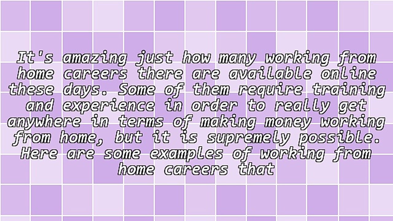 Working From Home Careers