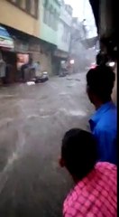 Shocking Video : Man And Bike Washed Away From The Flood