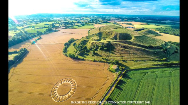 Crop Circles in Cley Hill, Nr Warminster, Wiltshire, UK - July 30, 2016.
