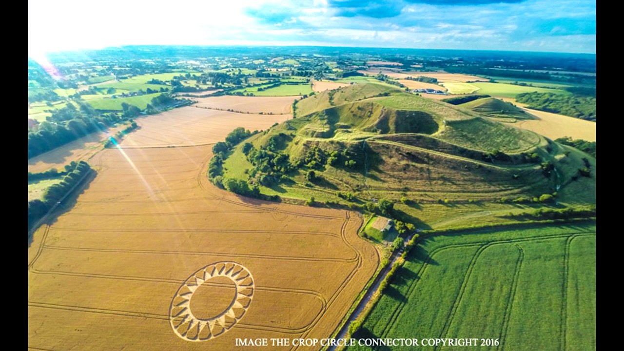 Crop Circles in Cley Hill, Nr Warminster, Wiltshire, UK - July 30, 2016.