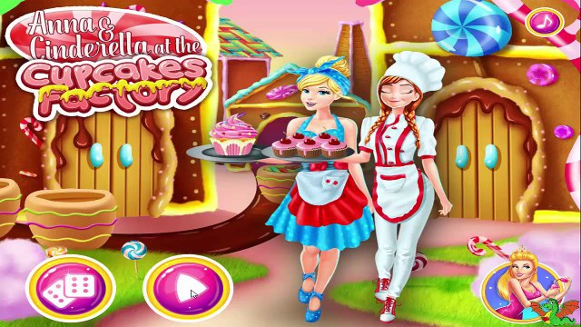 Anna and Cinderella at the Cupcakes Factory Game - Disney Princess Video Games For Girls
