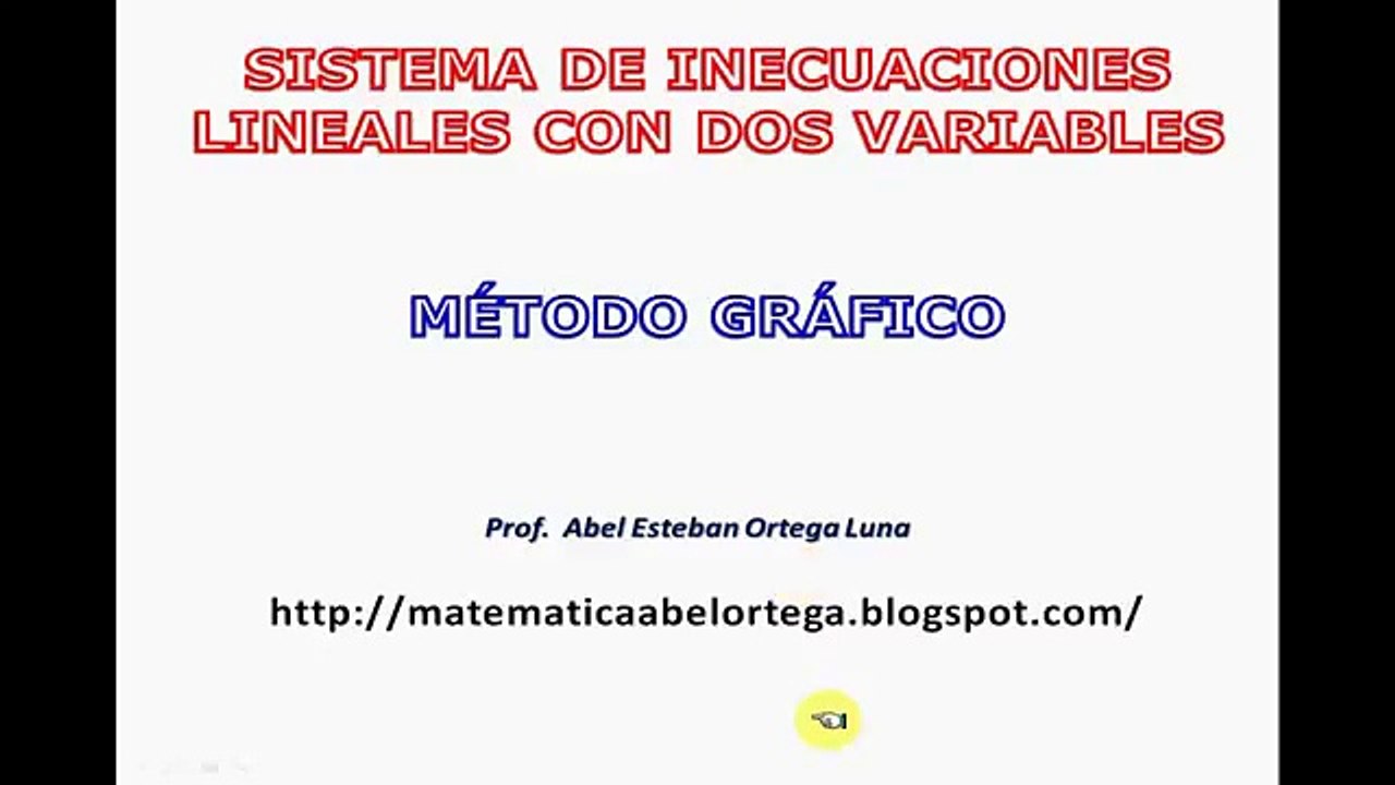 SOLUCIÓN GRÁFICA DE UN SISTEMA DE INECUACIÓN LINEAL
