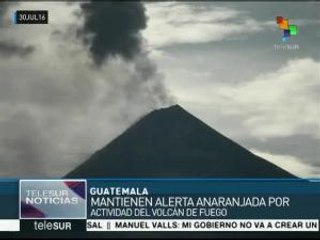Alerta naranja en Guatemala por actividad del Volcán de Fuego