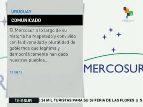 Países Mercosur apoyan presidencia pro tempore de Venezuela