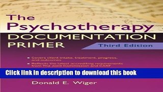 Books The Psychotherapy Documentation Primer Full Online