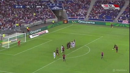 Alex Grimaldo Goal Free-Kick HD  Lyon 1-1 Benfica 31.07.2016 HD