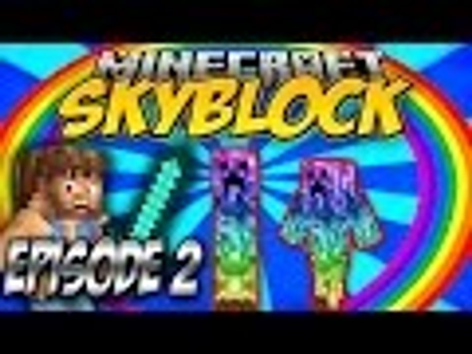 RAINBOW CREEPER! - Minecraft SkyBlock Ep.2 | 60FPS | w/ Me and GodVincGaming