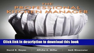 Books The Professional Kitchen Manager Free Online