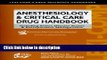 Ebook Anesthesiology   Critical Care Drug Handbook: Including Select Disease States