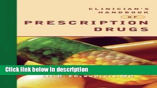 Books Clinician s Handbook of Prescription Drugs Full Online