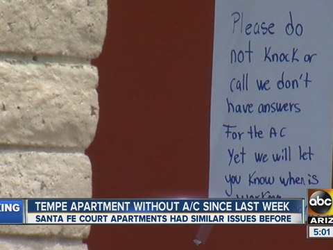 Residents of Tempe apartment complex say they've gone days without working air conditioning