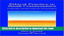 Ebook Ethical Practice in Small Communities: Challenges and Rewards for Psychologists