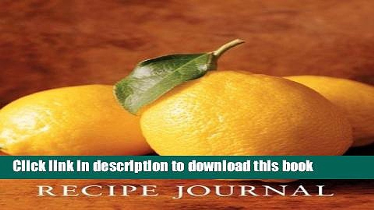 Books Recipe Journal - Lemon Free Online