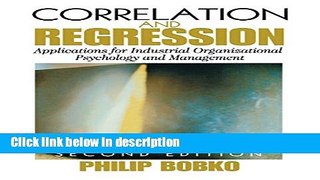 Ebook Correlation and Regression: Applications for Industrial Organizational Psychology and