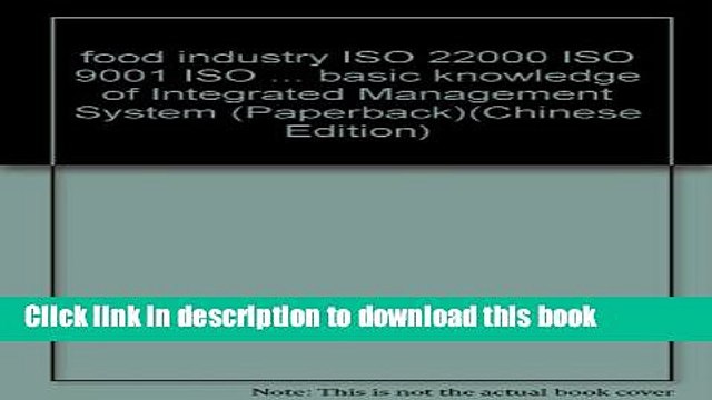 Books food industry ISO 22000 ISO 9001 ISO . basic knowledge of Integrated Management System